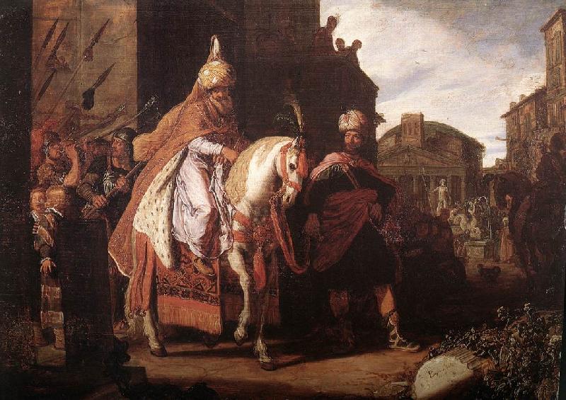 LASTMAN, Pieter Pietersz. The Triumph of Mordecai g France oil painting art